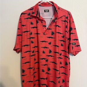 Waggle Men's Coral Golf Polo